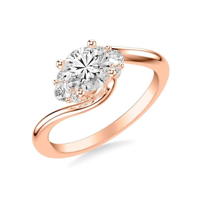 18K Rose Gold 1 to 3 CT Round Cut Lab Created Diamond Engagement Ring-4