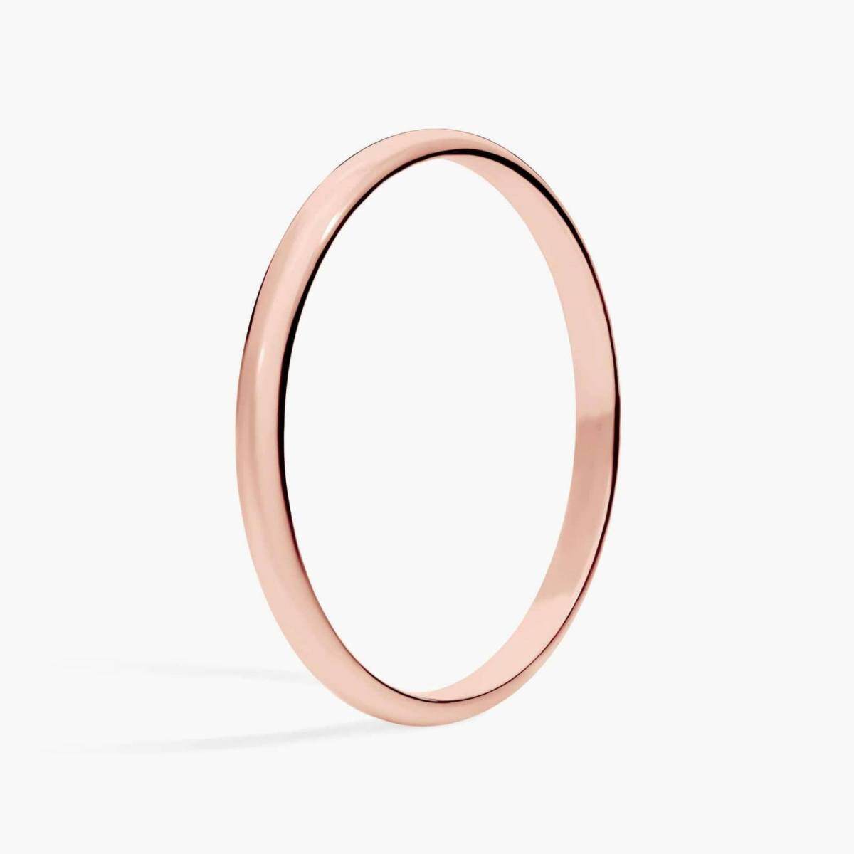 Alliance classique traditionnelle légèrement incurvée en or rose 10 carats, 2 mm-4