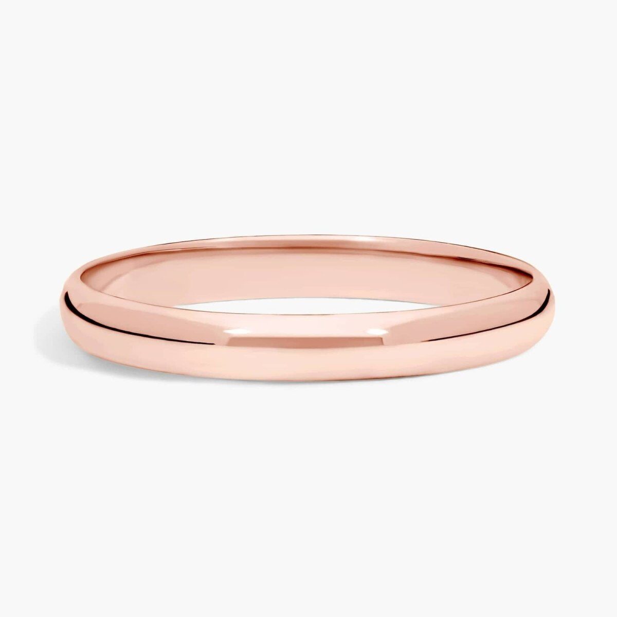 Alliance classique traditionnelle légèrement incurvée en or rose 10 carats, 3 mm-1