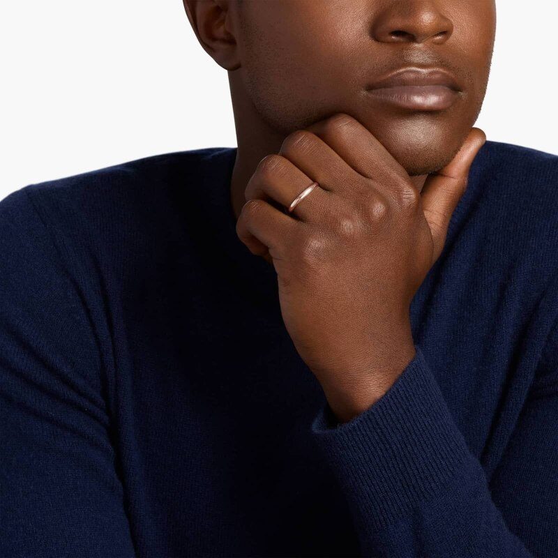 Obrączka ślubna z 14-karatowego różowego złota, tradycyjna, klasyczna, lekko zakrzywiona, 3 mm-2