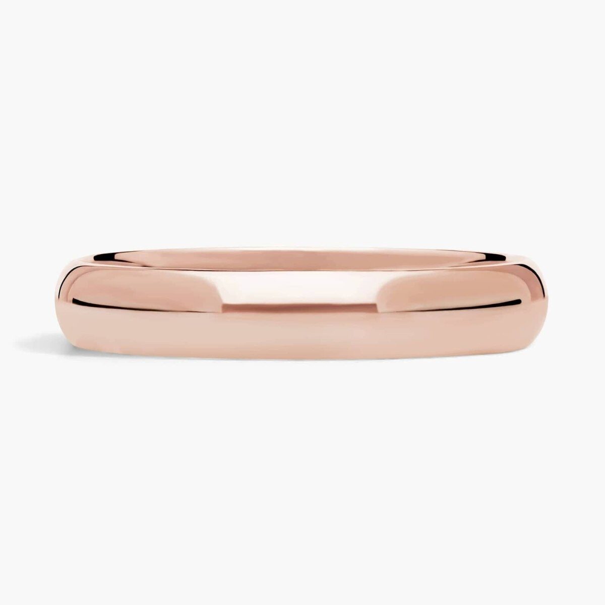 Alliance classique traditionnelle légèrement incurvée en or rose 10 carats, 4 mm-1