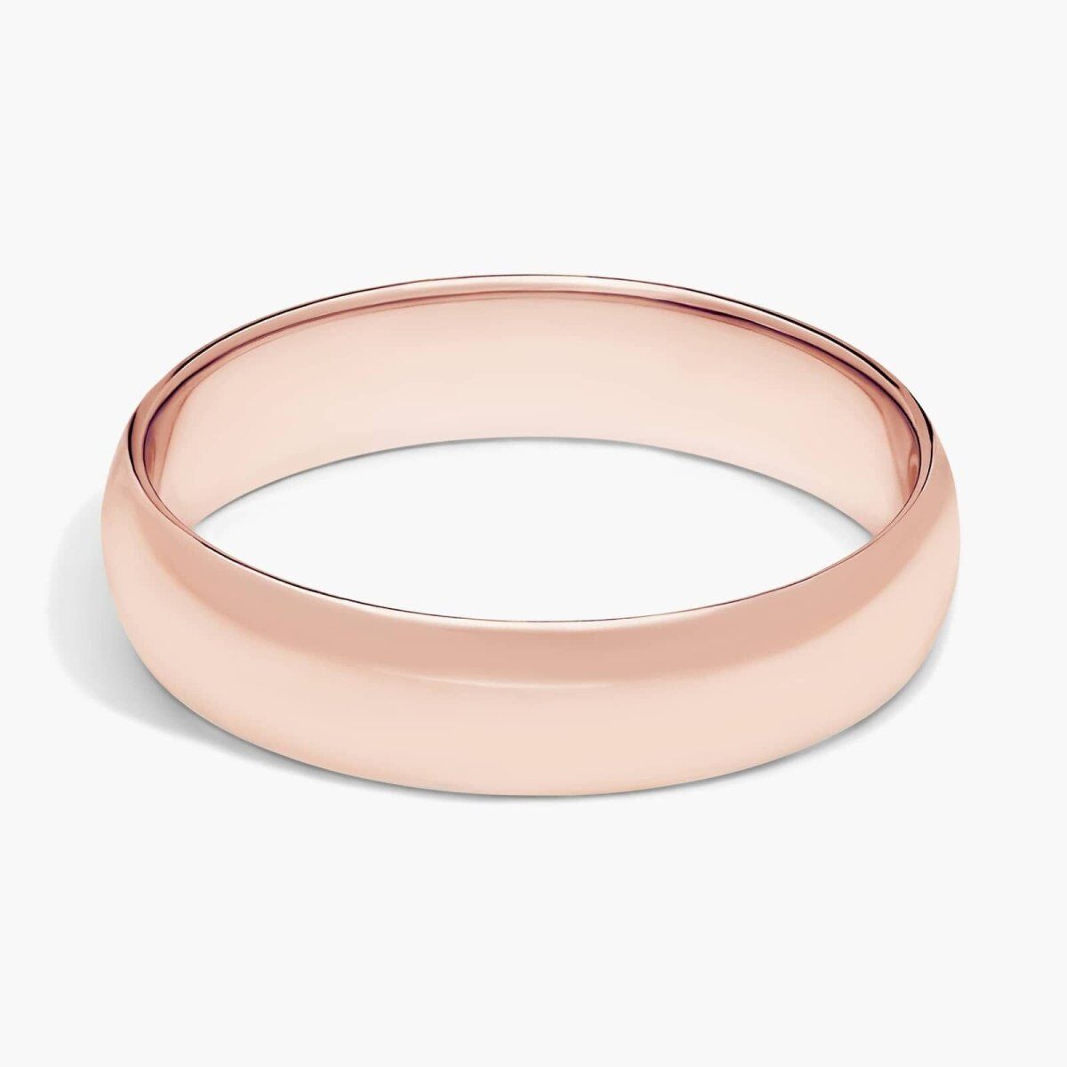 Alliance classique traditionnelle légèrement incurvée en or rose 10 carats, 5 mm-1