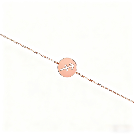 14k Rose Gold Zodiac Sign Bracelet