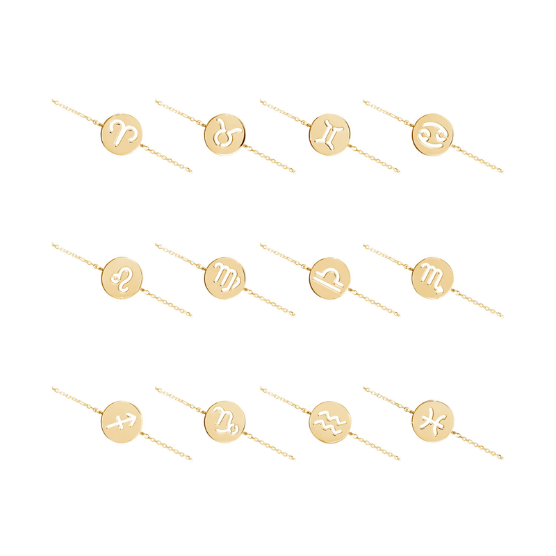 18K Gold Zodiac Sign Bracelet-5