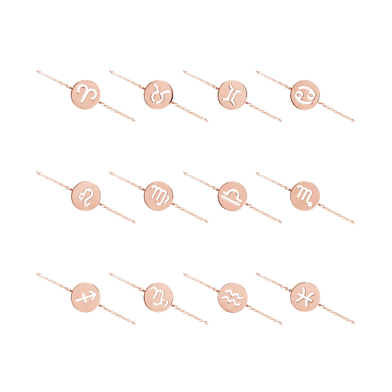 10k Rose Gold Zodiac Sign Bracelet-7
