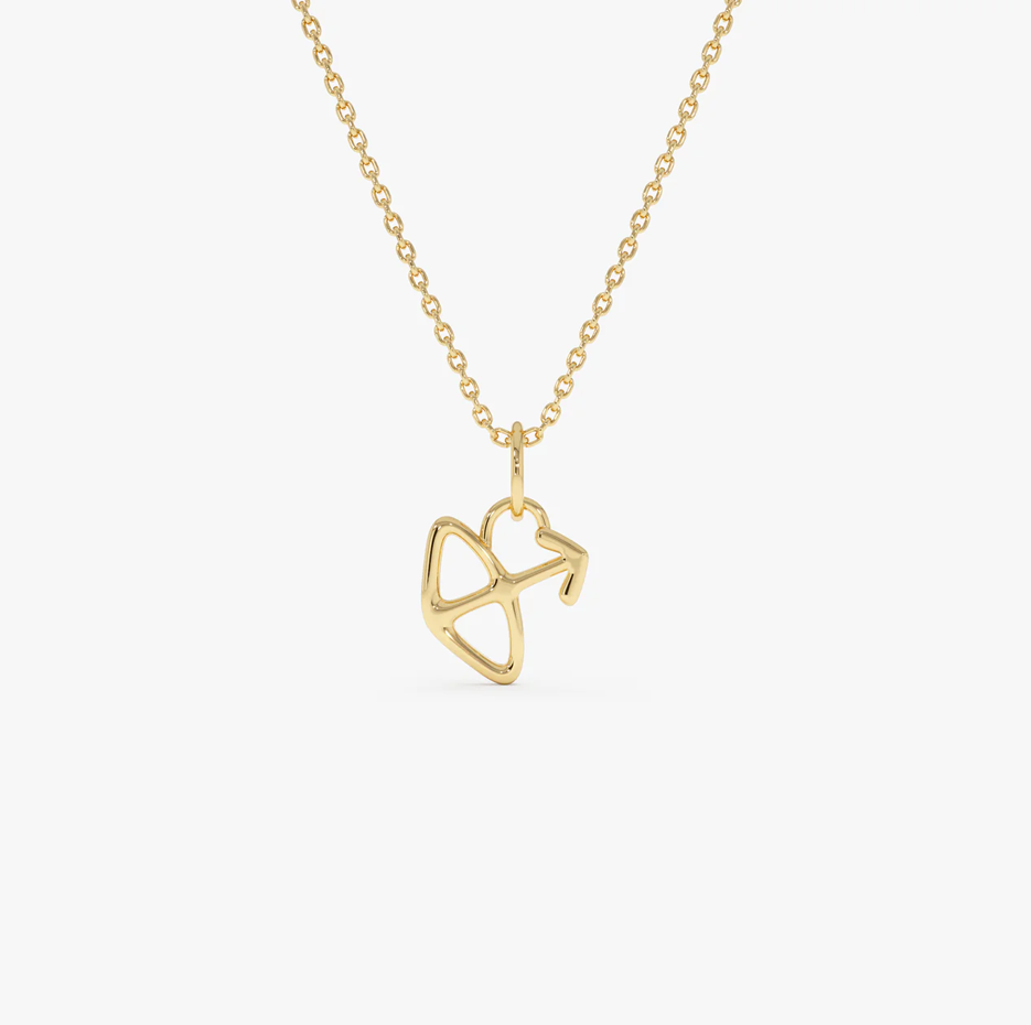 14K Sagittarius Zodiac Charm Necklace-1