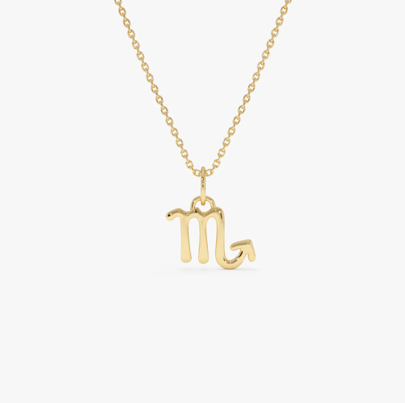 10K Scorpio Zodiac Charm Necklace-1