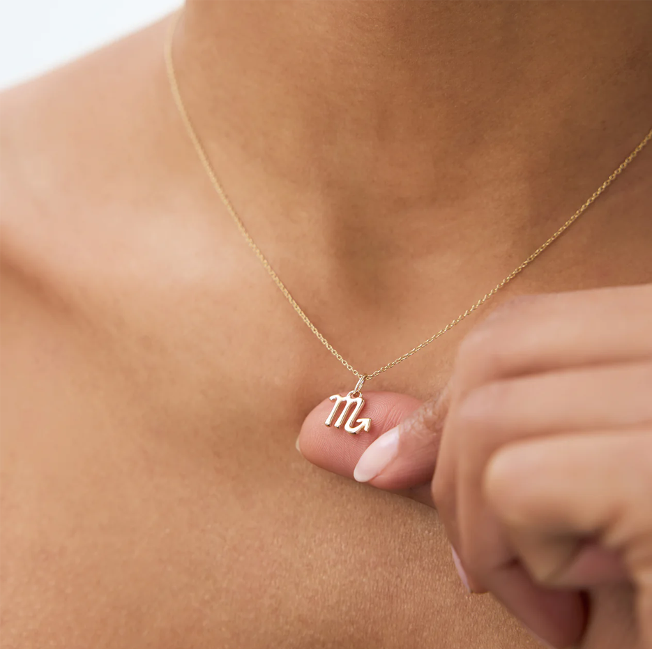 18K Scorpio Zodiac Charm Necklace-2