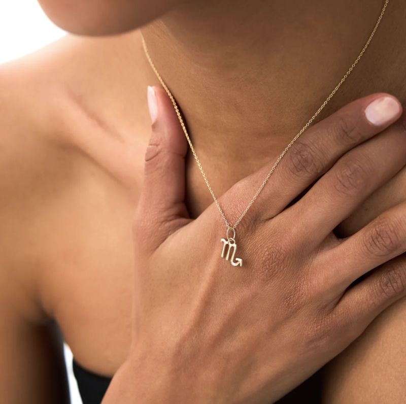 10K Scorpio Zodiac Charm Necklace-3