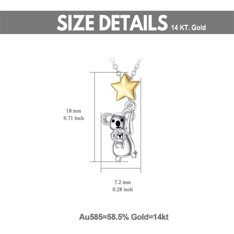 Naszyjnik Koala z 14-karatowego srebra i złota-6