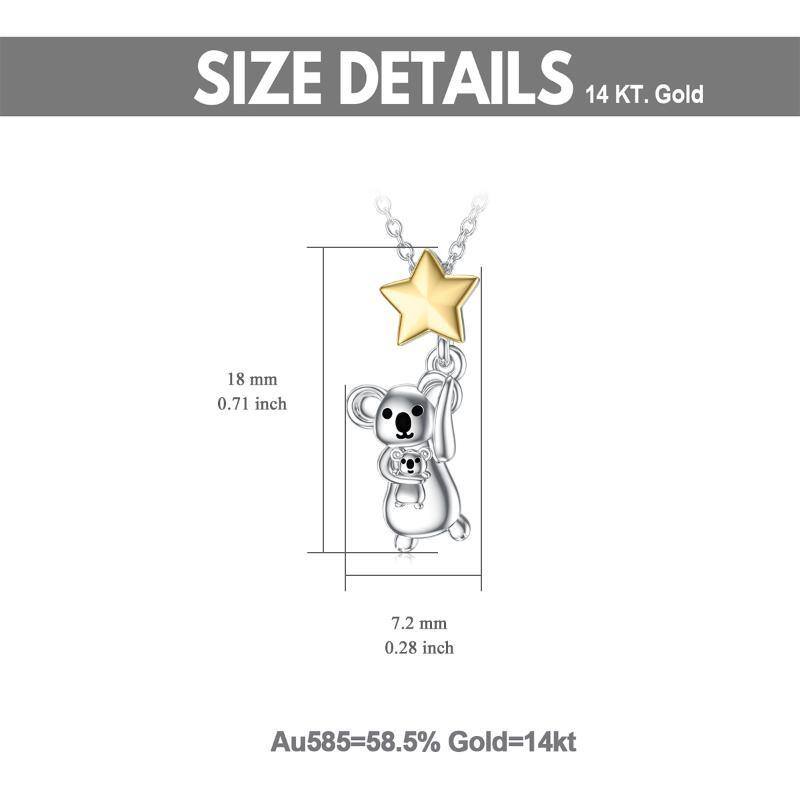 10K Silver & Gold Koala Pendant Necklace-6