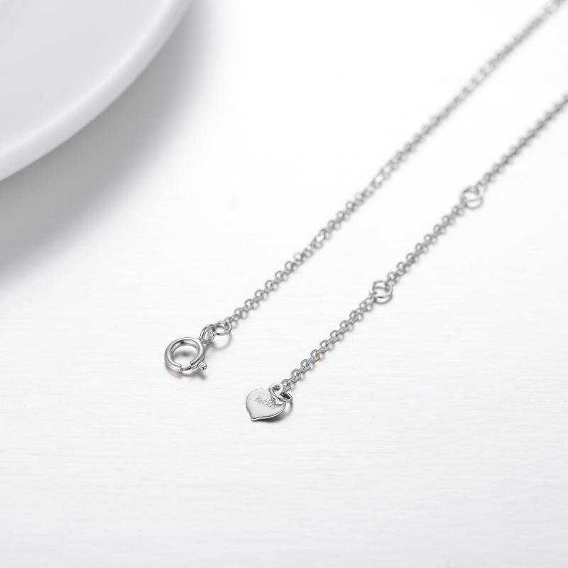 10K Gold Two-Tone Elephant & Heart Single Layer Anklet For Women-5