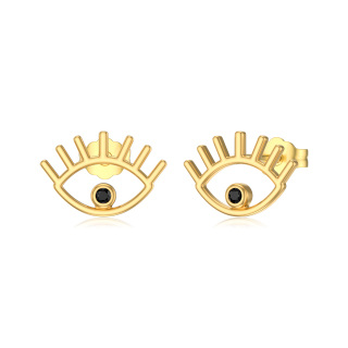 14K Solid Gold Stud Earrings for Women Evil Eye Stud Earrings Jewelry Gift for Her-32