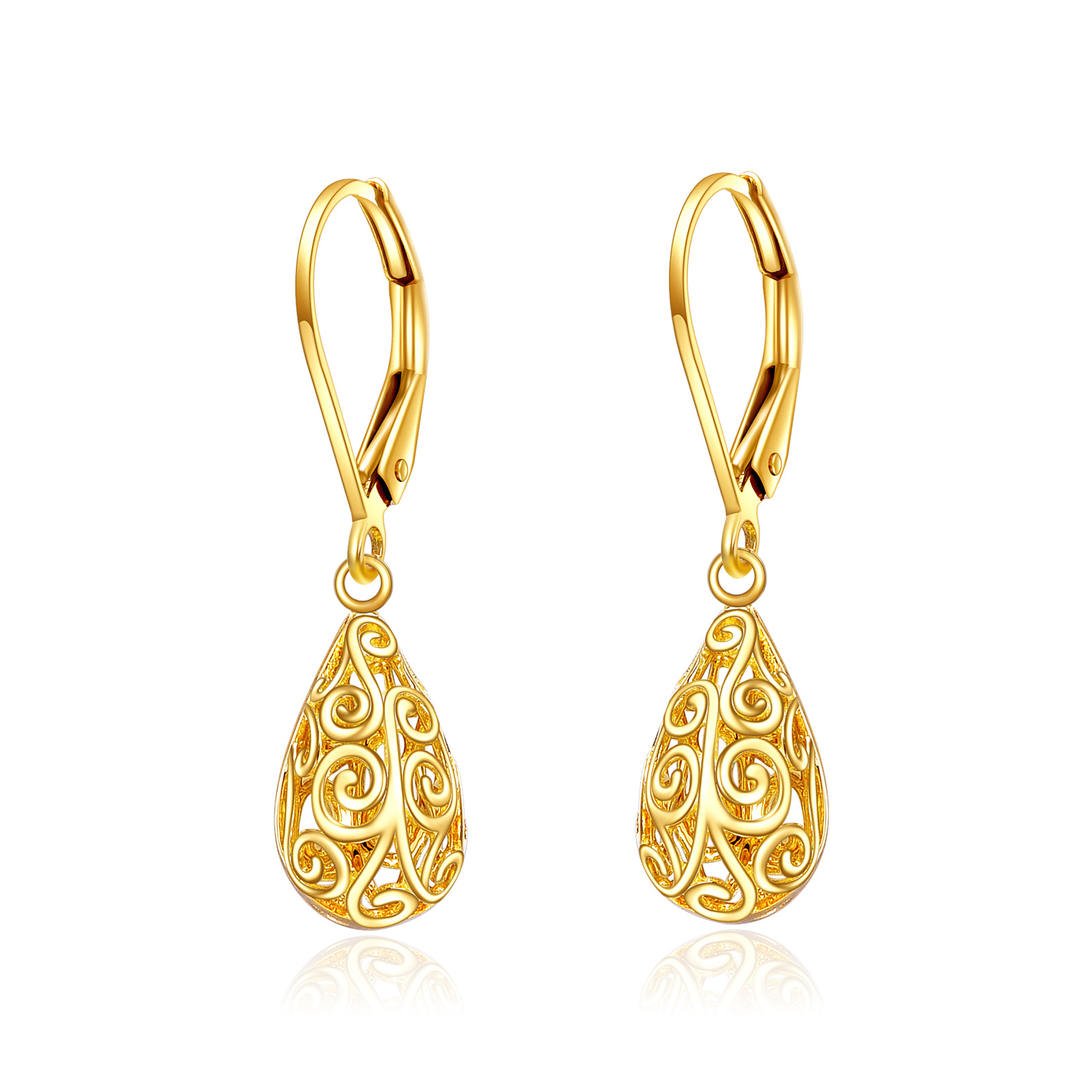 14K Gold Drop Shape… - image