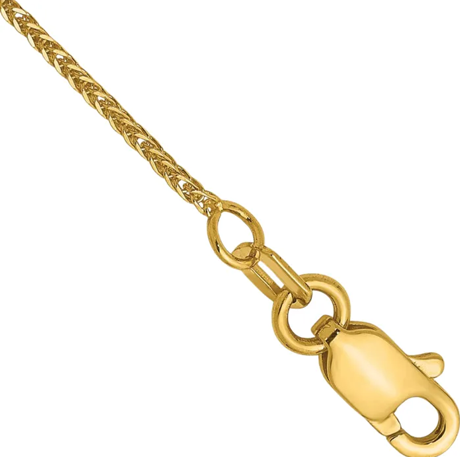 Pulsera de cadena Singapur de oro amarillo macizo de 14 quilates de 2 mm-4