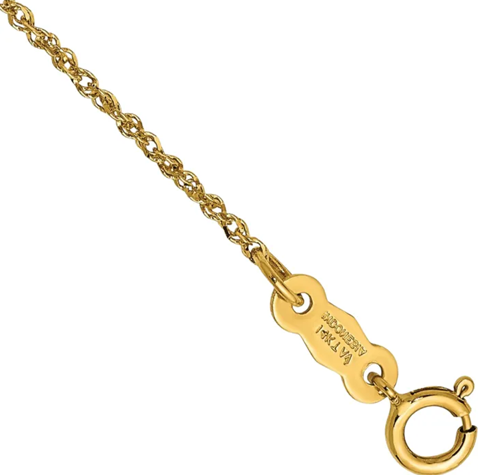 Pulsera de cadena Singapur de oro amarillo macizo de 14 quilates de 1,5 mm-4
