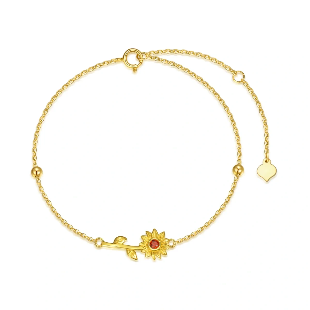 Pulseira girassol 14K, tornozeleira, presentes para mulheres, mães, dia da mãe-1