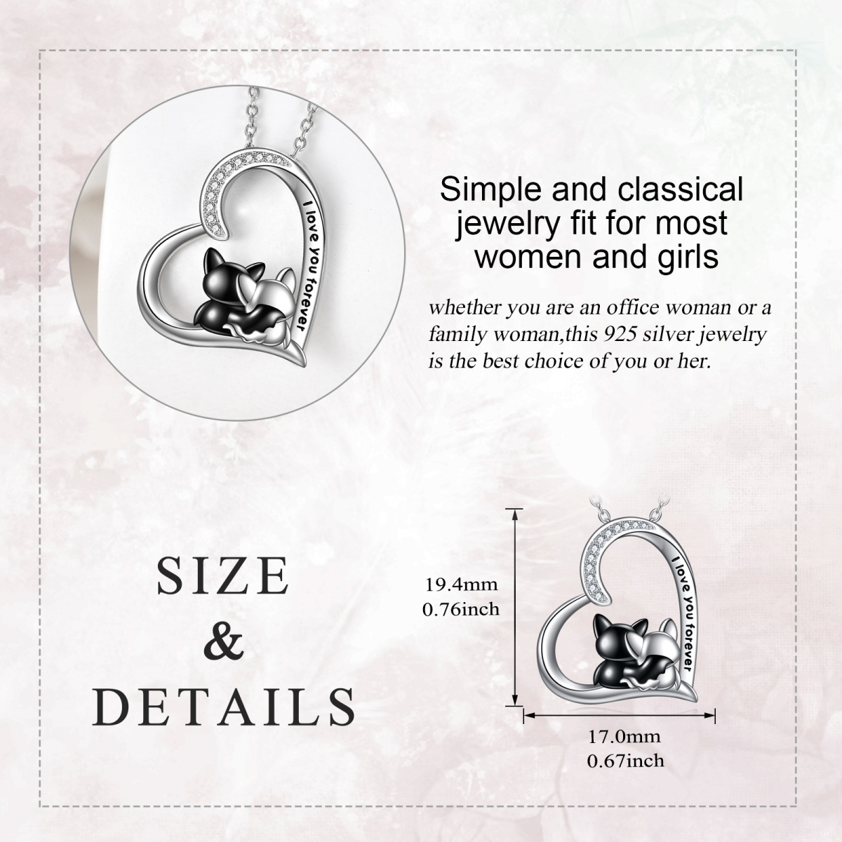 14K Two-tone Cubic Zirconia Bat Pendant Necklace-6