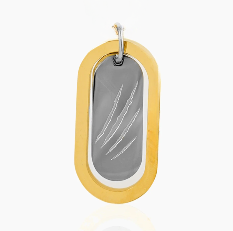 14K Two Tone Wolf Claw Pendant Charms for Men-1