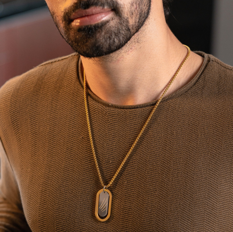 14K Two Tone Wolf Claw Pendant Charms for Men-2