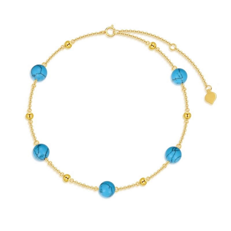 14K Turquoise Crystal Beads Bracelet-1
