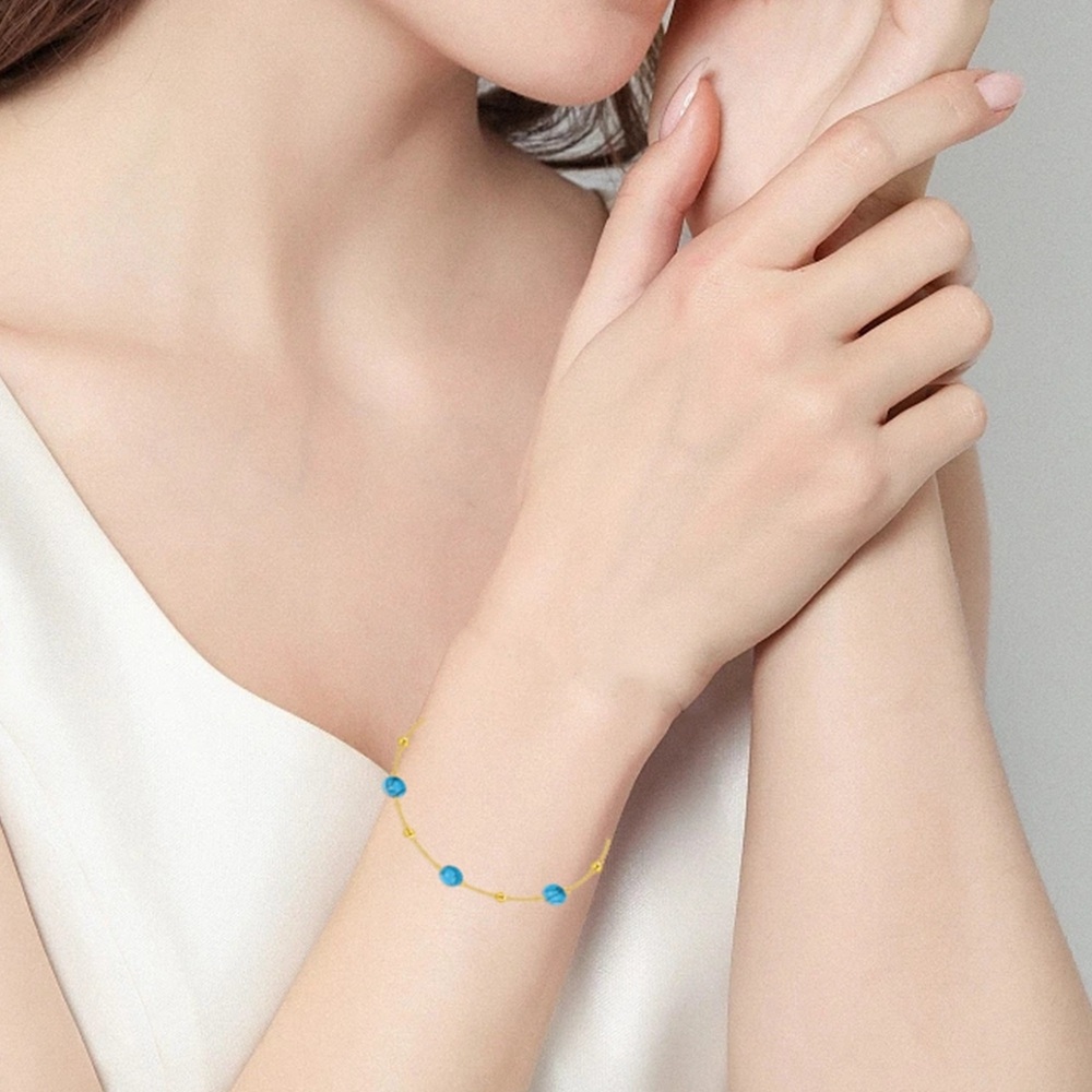 Armband met 14K turquoise kristalkralen-2