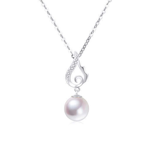 14K White Gold 18'' +1'' +1'' Extender Inches Pearl Strand Necklace