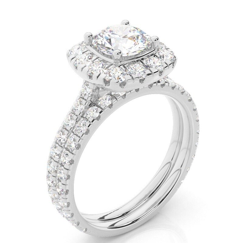 10K Rose Gold 1 to 3.5 CT.T.W. Round Lab Created Diamond Wedding Ring D VVS1 3EX IGI Certified-2