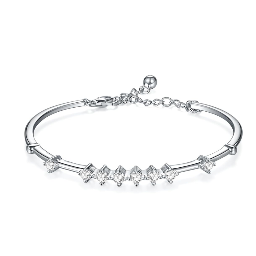 Bransoletka z białego złota 14K 1CT z diamentami laboratoryjnymi-1