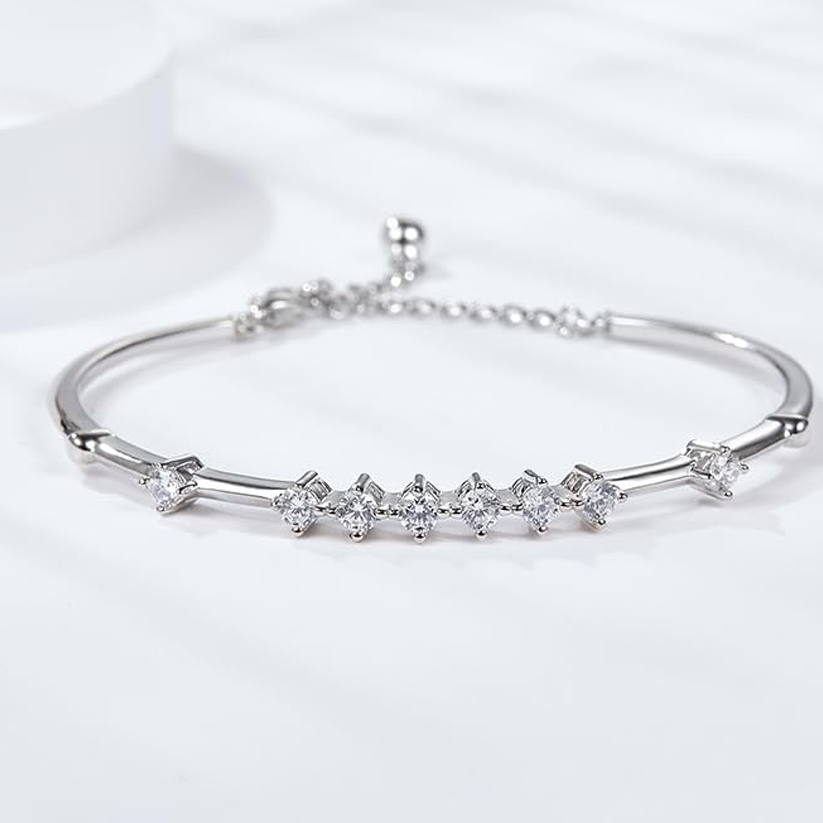 Bransoletka z białego złota 14K 1CT z diamentami laboratoryjnymi-4