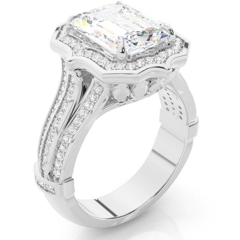 10K White Gold 1CT Princess-square Shaped Lab Created Diamond Couple Engagement Ring-2