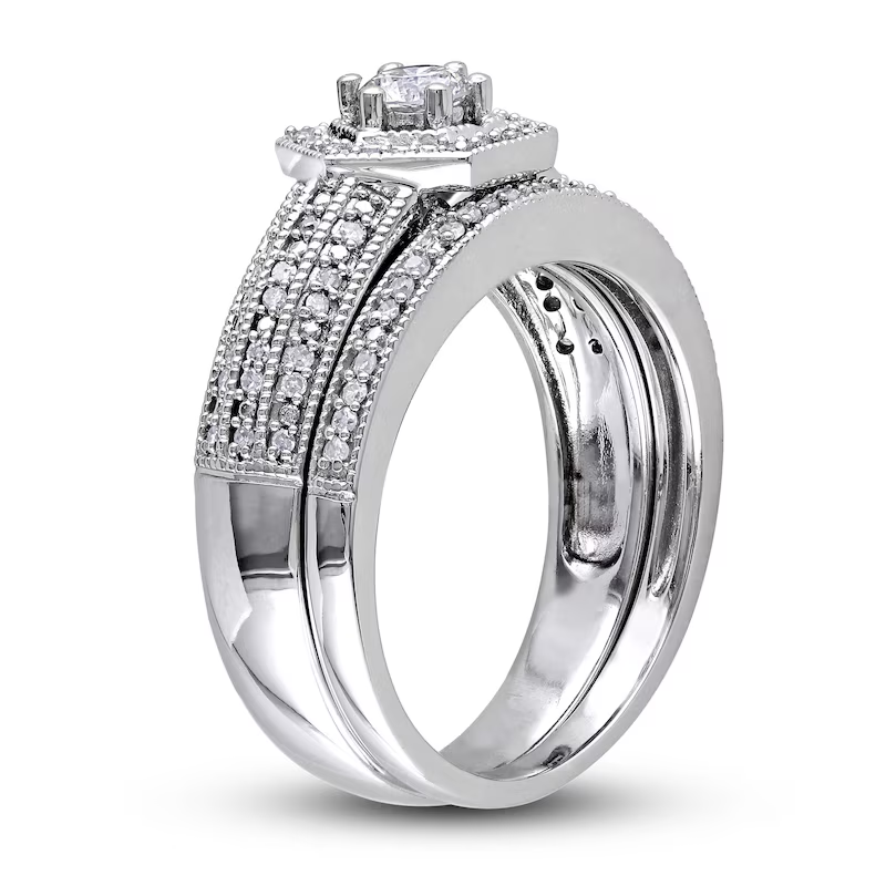 10K White Gold 0.5 CT.T.W. Round Diamond Custom Stackable Band I Color I1 Clarity 3EX-3