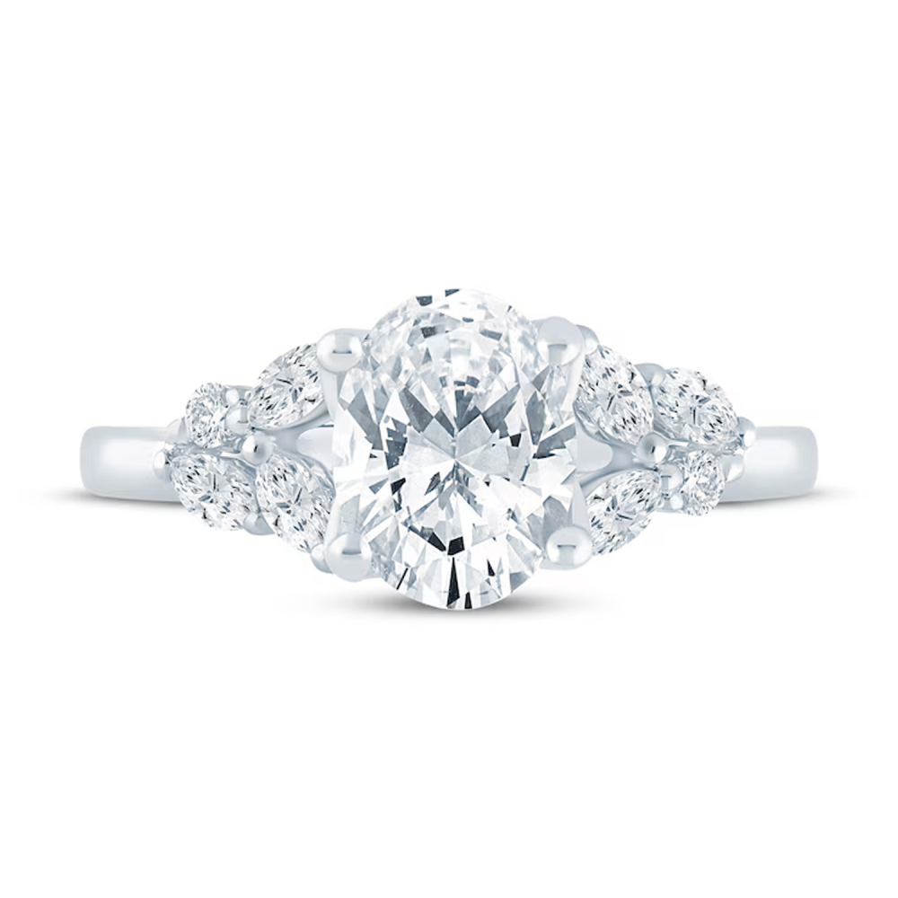10K White Gold 1 to 3.5 CT.T.W. Marquise Cut Lab Created Diamond Engagement Ring D-VVS1 IGI Certified-1