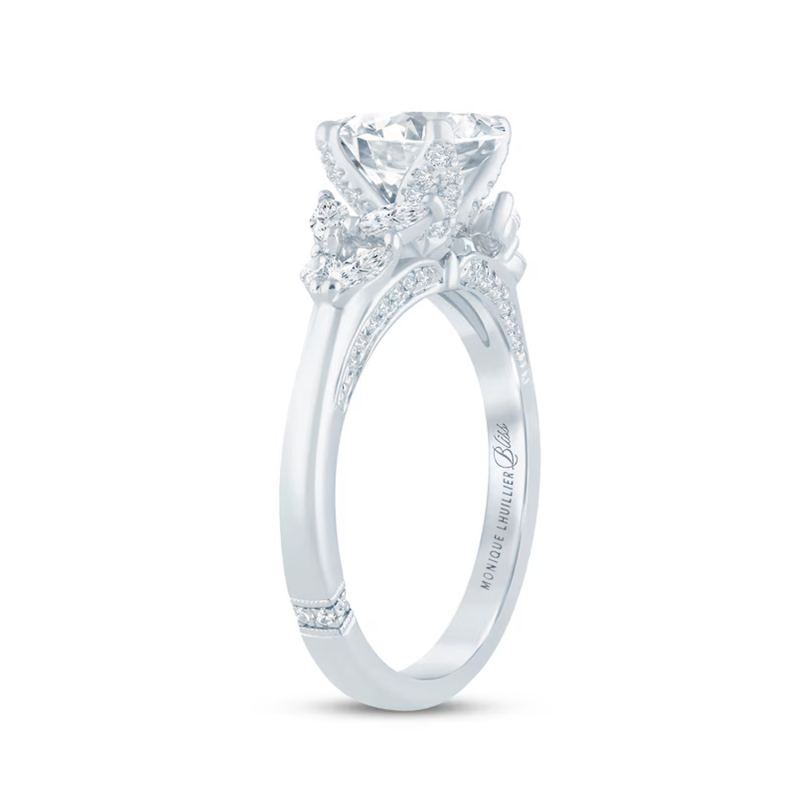 Anel de noivado em ouro branco de 10 quilates com diamante sintético lapidado em marquise de 1 a 3,5 quilates (CT). Classificação D-VVS1 e certificado pelo IGI.-2