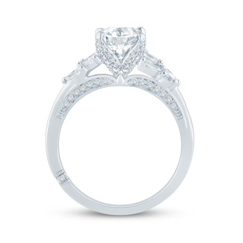 Anel de noivado em ouro branco de 10 quilates com diamante sintético lapidado em marquise de 1 a 3,5 quilates (CT). Classificação D-VVS1 e certificado pelo IGI.-3