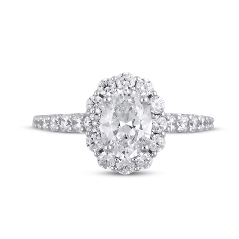 Verlobungsring aus 10-karätigem Weißgold mit ovalem, im Labor hergestelltem Diamanten (1 bis 3,5 ct. Gesamtgewicht), Reinheit D, VVS1-VS1, 3EX, IGI-zertifiziert-5