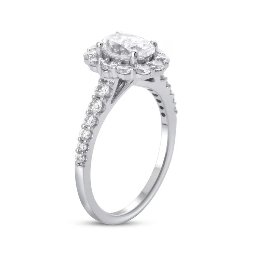 14K White Gold 1 to 3.5 CT. T.W Oval Lab Created Diamond Engagement Ring D VVS1-VS1 Clarity 3EX IGI Certified-6