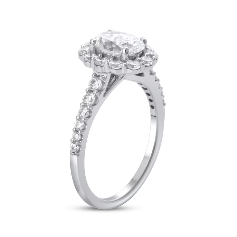 Verlobungsring aus 10-karätigem Weißgold mit ovalem, im Labor hergestelltem Diamanten (1 bis 3,5 ct. Gesamtgewicht), Reinheit D, VVS1-VS1, 3EX, IGI-zertifiziert-6