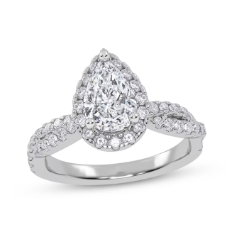 10K White Gold 1.25 to 3.75 CT. T.W. Pear Lab Created Diamond Custom Engagement Ring VVS1-VS1 Clarity 3EX IGI Certified-4