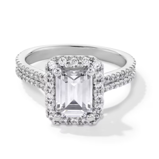 14K White Gold 1.25 to 3.75 CT. T.WEmerald Lab Created Diamond Engagement Ring D VVS1-VS1 Clarity 3EX IGI Certified-12