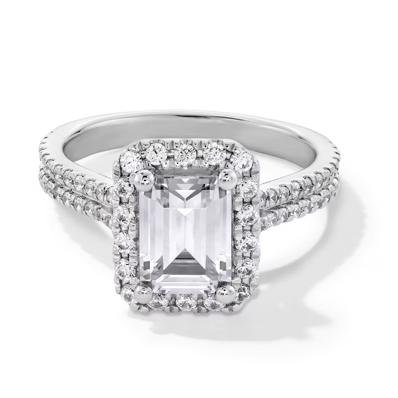 10K White Gold 1.25 to 3.75 CT.T.W Emerald Cut Lab Created Diamond Engagement Ring D VVS1-VS1 IGI Certified-1