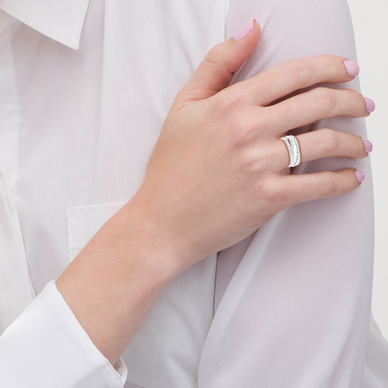 10K Rose Gold 1-1/5 CT Round Cut & Baguette Cut Diamond Custom Stackable Ring I Color I2 Clarity 3EX-2