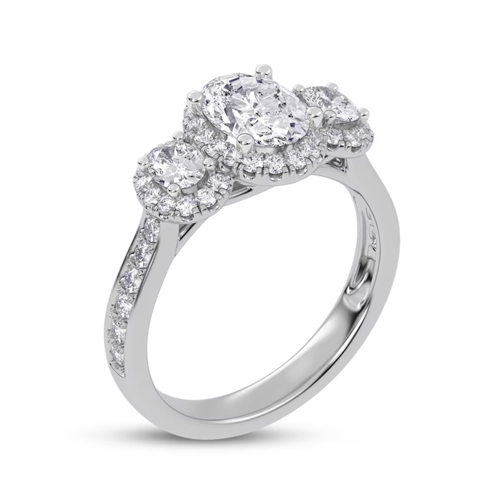 10 Karat Weißgold, 1,5 Karat, ovaler, im Labor hergestellter Diamant, individueller Verlobungsring, Farbe D, Reinheit VVS1-VS1, 3EX, IGI-zertifiziert-1