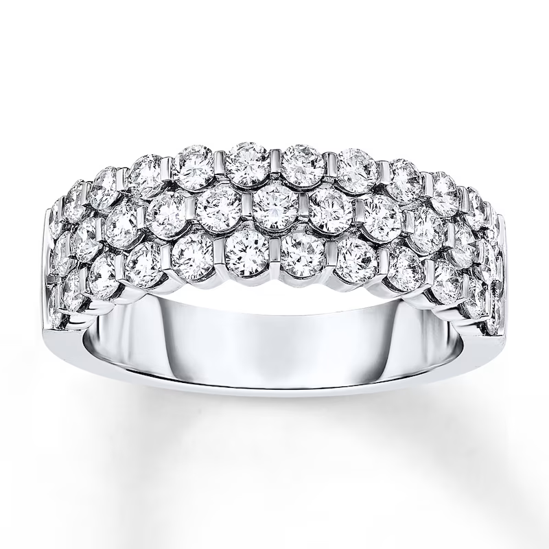 10K White Gold Round Cut Diamond Custom Stackable Ring I Color I2 Clarity 3EX IGI Certified-13