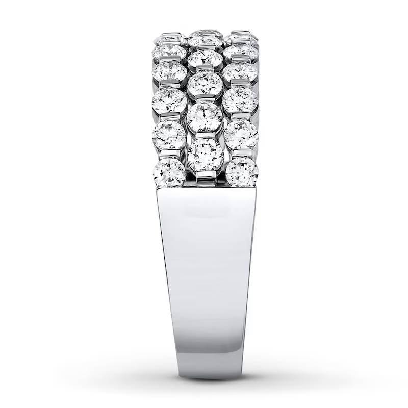 Anel empilhável personalizado com diamante de corte redondo em ouro branco 10K, cor I2, clareza 3EX, certificado IGI-3