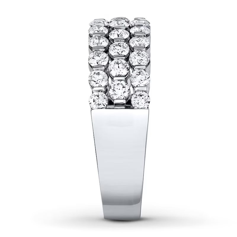 Bague de couple empilable personnalisée en or blanc 10 carats avec diamant de forme circulaire de 1 1/6 ct pour femme-3