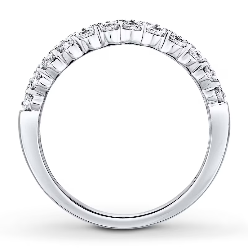 Bague de couple empilable personnalisée en or blanc 10 carats avec diamant de forme circulaire de 1 1/6 ct pour femme-4