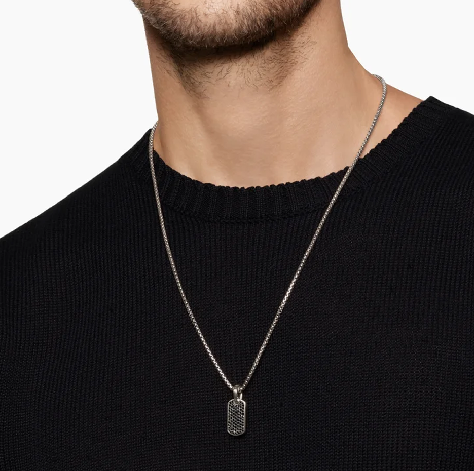Etiqueta de chevron con diamantes negros de 0,8 quilates en oro blanco de 14 quilates-2