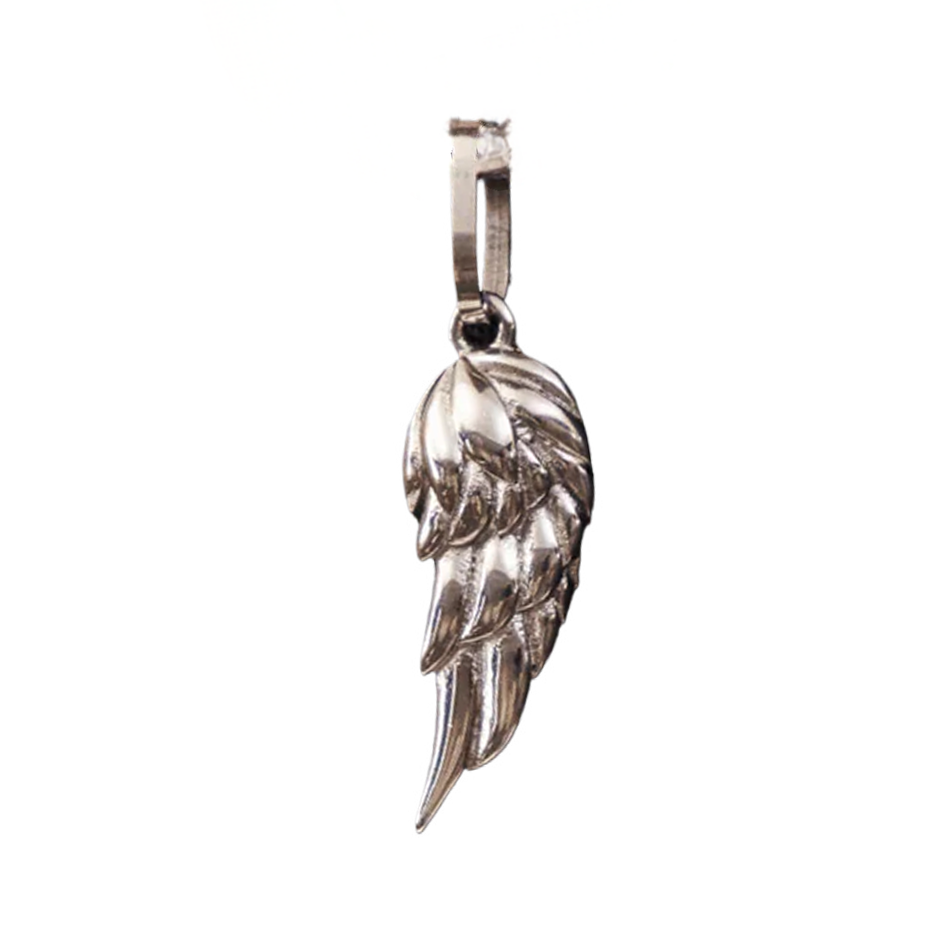 14K White Gold Angel Wing Pendant Charms-1