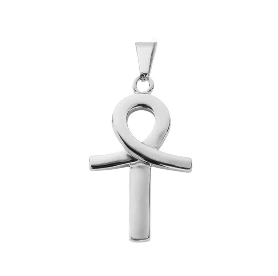 Dijes colgantes Ankh de oro blanco de 14 quilates-1